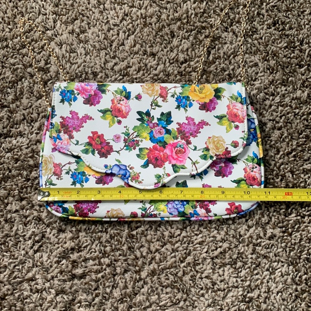 David’s bridal floral clutch Never used!